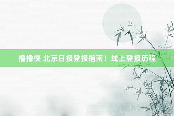 撸撸侠 北京日报登报指南！线上登报历程
