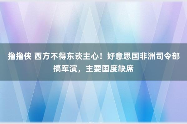 撸撸侠 西方不得东谈主心！好意思国非洲司令部搞军演，主要国度缺席