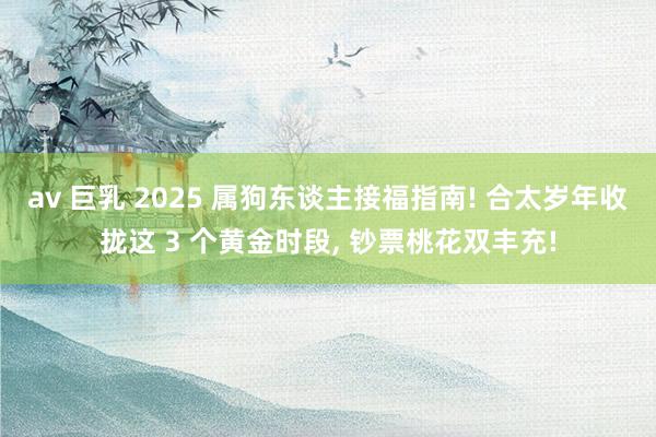 av 巨乳 2025 属狗东谈主接福指南! 合太岁年收拢这 3 个黄金时段, 钞票桃花双丰充!